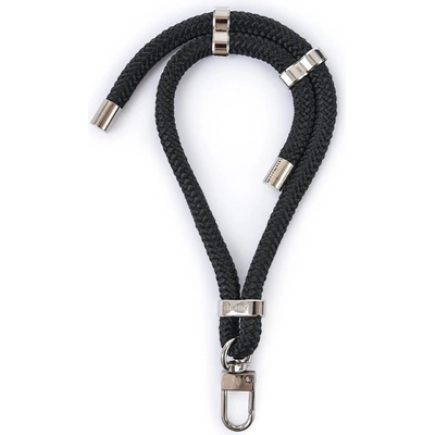 Šňůrka na krk ČERNÁ S KARABINOU HICHIC BlackSilver