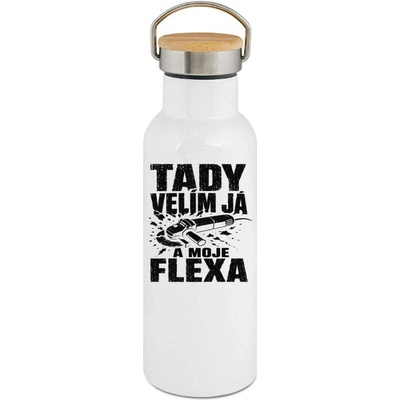 123TRIKO termoska Tady velím já a moje flexa, černý tisk 500 ml vtipné