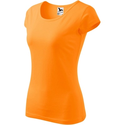 Lacné dámske tričko s veľmi krátkym rukávom mandarínková oranžová