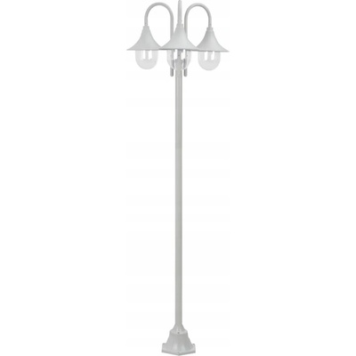 Záhradná lampa 3-bodová, 220 cm, E27, biela