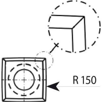 IGM RSS-CB Štvorcová zaoblená žiletka - 11x11x2 HW RSS-CB5