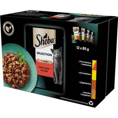 SHEBA Selection in Sauce Šťavnaté příchutě Box 12 x 85 g