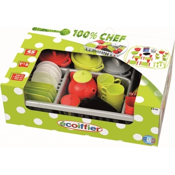 Ecoiffier 100% Chef 1210-Z sušička na riad zeleno-červeno-strieborná