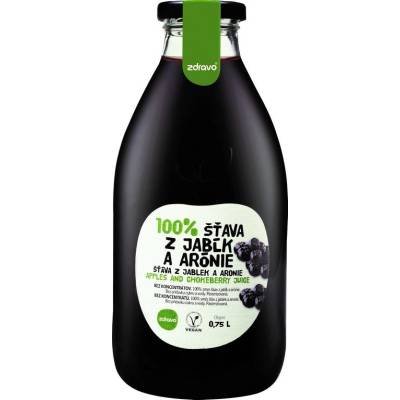Zdravo 100% jablko a arónie 0,75 l