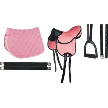 HKM Set Sedlo Shetland pony BEGINNER růžový