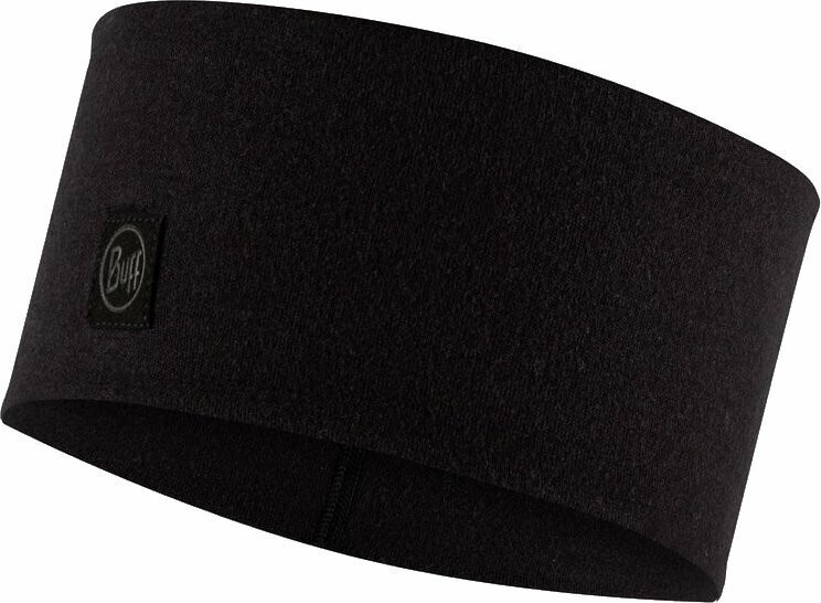 Buff Merino Wide headband Solid Black