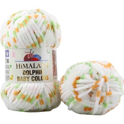 Himalaya příze Dolphin Baby Colors 80401 oranžová,zelená s bílou