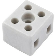 Eleman 1002551 Svorkovnice keramická AK 2/6 A - BI, 2pól., 2x6mm2, 32A, T300, porcelánová (bílá) /3700401