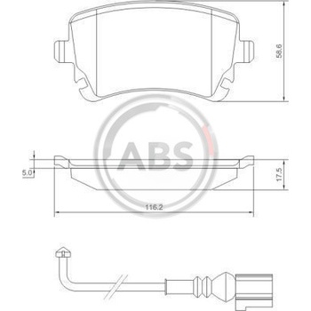 A.B.S. Sada brzdových platničiek kotúčovej brzdy 37413