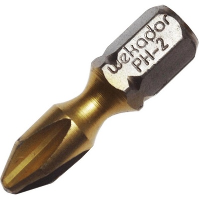 ASW Накрайник бит PH Philips кръстат с покритие, торсионен Wekador - PH 2, 25 mm, 1/4 inch - 031591 (1000031591)