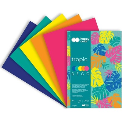 Paper Design Barevný papír A4 170g 20l TROPIC