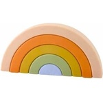 LEAN Toys Rainbow Puzzle for Toddlers Pastel Rubber Blocks 5 pcs
