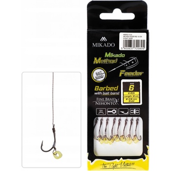 Mikado Náväzec Method Feeder RIG 10 cm W/BAIT BAND 0,12 mm veľ.12 8 ks