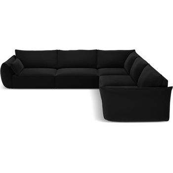 Mazzini Sofa Черен кадифен ъглов диван Vanda - Mazzini Sofas (MAZ_COR_51_F1_VANDA6)