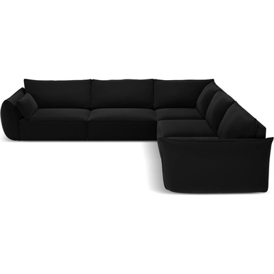Mazzini Sofa Черен кадифен ъглов диван Vanda - Mazzini Sofas (MAZ_COR_51_F1_VANDA6)