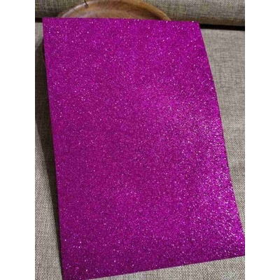 Pěnová guma Moosgummi s glitry 20x30 cm růžová tmavá