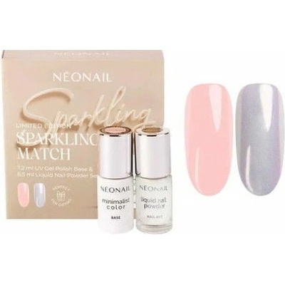 NeoNail Minimalist Color Base Bloom Tone podkladový lak pre gélové nechty 7,5 ml + Nail Art Liquid Nail Powder Chameleon 04 gélový lak na nechty 6,5 ml
