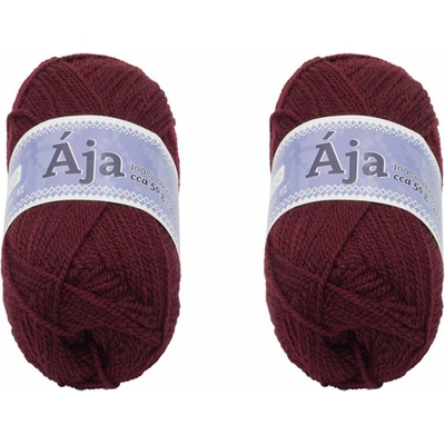 SET 2ks - Příze ÁJA Bordová 935 50g / 217 m