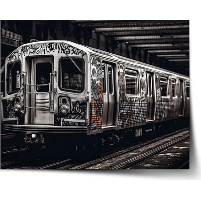 Sablio Plagát Mestské metro s graffiti - 60x40 cm