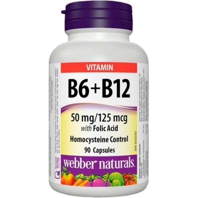 Webber Naturals Vitamin B6 + B12 with Folic Acid [120 капсули]