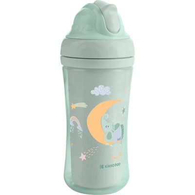 KikkaBoo Чаша със силиконовa сламка Kikkaboo - Moony me, 220 ml, Mint (31302030080)