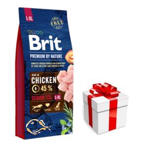 Brit Premium By Nature Senior L+XL 15кг + безплатна изненада за кучето