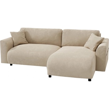 ROPEZ Бежов кадифен ъглов диван (променлив) Lorine - Ropez (Lorine Narożnik L z f.spania - Prawy tk. Riviera 21)