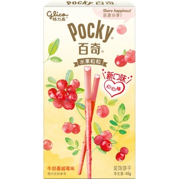 Glico Pocky tyčinky Heart Milk & Cranberry 45 g