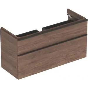Geberit Долен шкаф Geberit Smyle Square за стенен умивалник, орех, 2 чекмеджета, 119 см (500.355.JR.1)