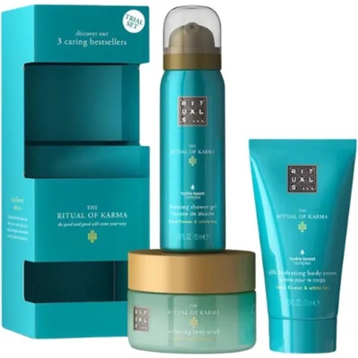 Rituals The Ritual of Karma sprchový gel 50 ml + tělový krém 70 ml + tělový peeling 125 g dárková sada
