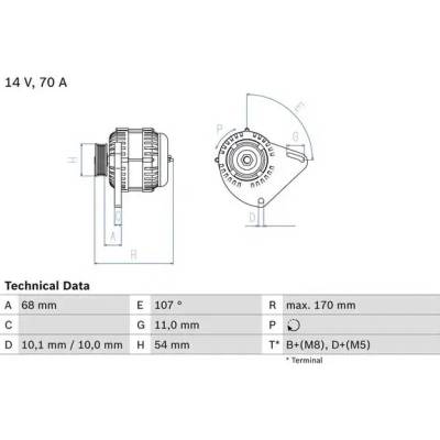 BOSCH Alternátor BO 0986080560