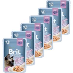 Brit Капсула BRIT Premium Cat Delicate Fillets in Gravy with Salmon for Sterilised 6 x 85 г