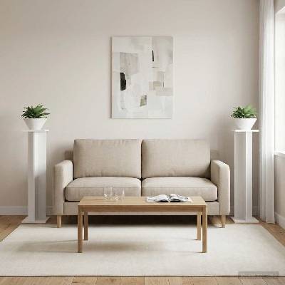 vidaXL Стойка за растения 2 бр. Бяло 25 x 25, 5 x 100, 5 см (899627)