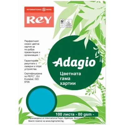 REY Копирна хартия Rey Adagio, A4, 80 g/m2, тъмносиня, 100 листа