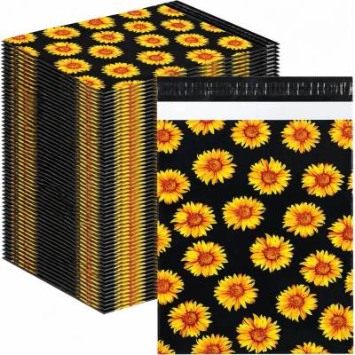 RealG RC126 Kurýrní plastové obálky 255 x 370 mm, 50 ks, slunečnice, černé