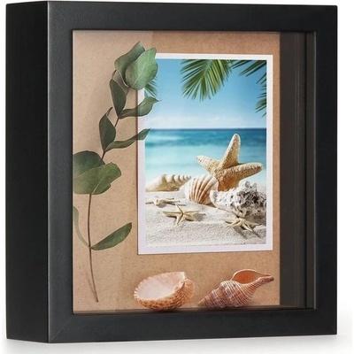 TJ.Moree Malý plnitelný fotorámeček, 14,2 x 14,2 cm - Rám na květinové objekty, výstavní rám se