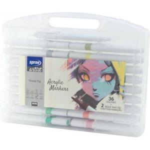 Spree Акрилни маркери SPREE Artist 36 цвята