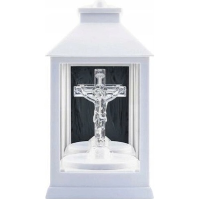 Lampáš led s krížom 23 cm biely