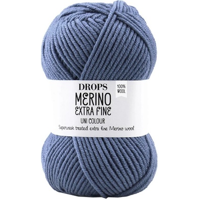 Drops Merino Extra Fine 23 šedomodrá