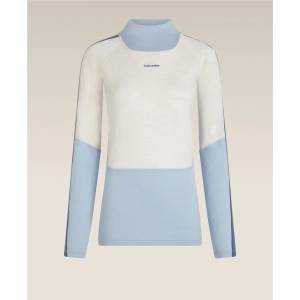 Icebreaker Дамско мериносово термобельо Icebreaker Women's Merino 200 Oasis+ L/S High Neck Merino base layer - Zincblu / Ecru Heather / Dawn (115-2823-0212)