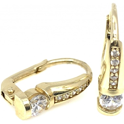 Jan Kos jewellery zlaté náušnice s bílým kamenem 31503739
