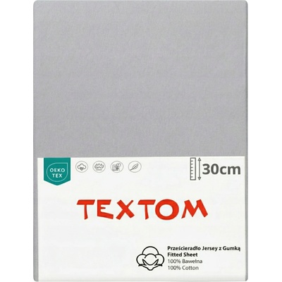 Textom Prostěradlo s gumou bavlněné šedé 200x220