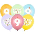 Party Deco Пастелни балони за рожден ден - ДЕВЕТ (sb14p-359-000-6)