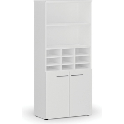 PRIMO Třídící regál s dveřmi WHITE, 800 x 420 x 1781 mm, 9 přihrádek, bílá
