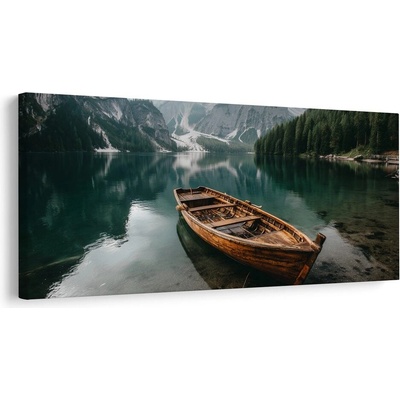 Obraz klidná voda a hory - 80x40