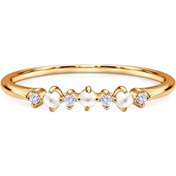 SAVICKI Пръстен Célamare: злато, перли, бели топази