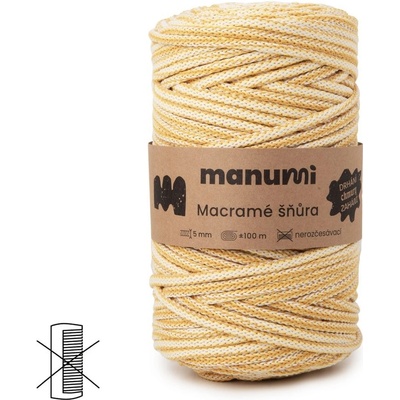 Manumi Macramé šňůra 5mm žlutý mix - 1 ks