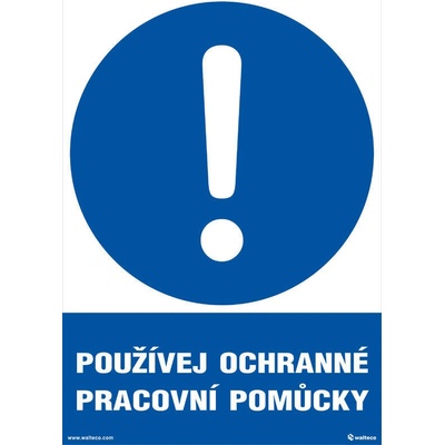Walteco Používej ochranné pracovní pomůcky 210x297mm, formát A4, samolepka Množství: 1 ks , 20019