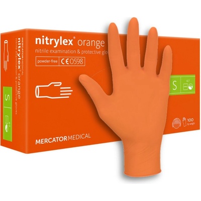 Mercator Nitrylex Orange na vyšetrenie 100 ks S 100 ks Oranžová