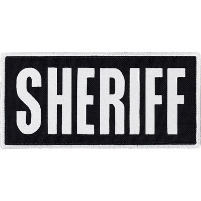 CONDOR OUTDOOR nášivka SHERIFF 15,2 x 7,6 cm BIELA